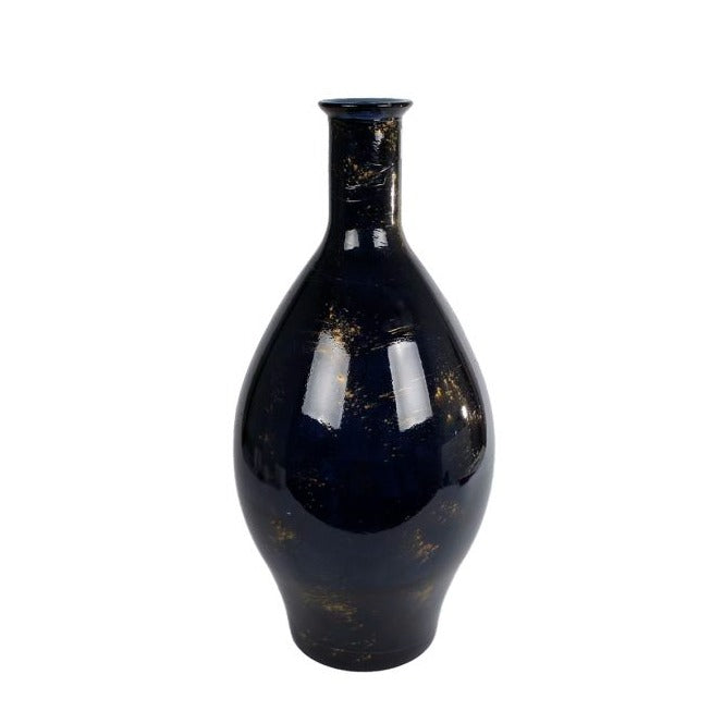VASE MEGUINO BLACK GOLD GLASS 28X2/8X60CM