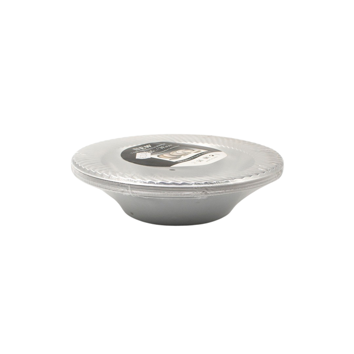 SILVER PAPER BOWL 18CM - 10PCS