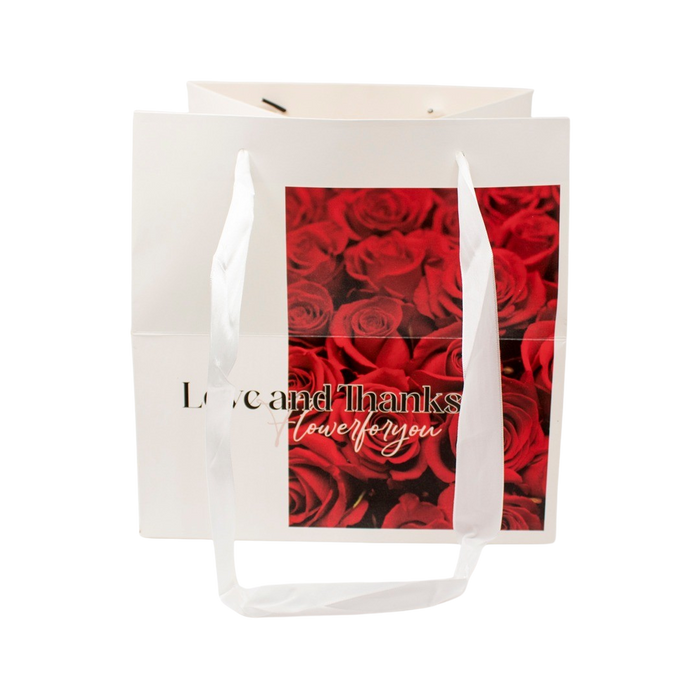 FLOWER BAGS x2PCS WHITE RED