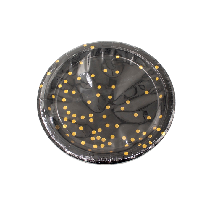 GOLD PARTY PAPER PLATE 18CM - 10PCS