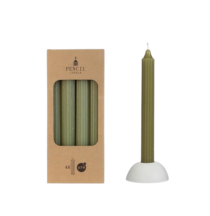 PENCIL CANDLE GREEN H22X2.2CM