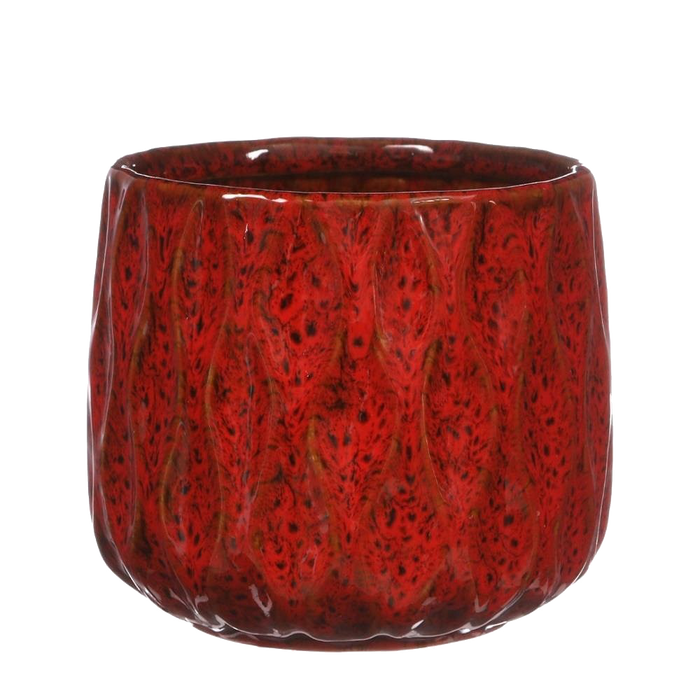 WAVE POT 13.5X11.5CM RED