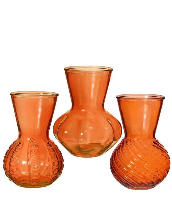 VASE KRISTAL H18X13CM ORANGE