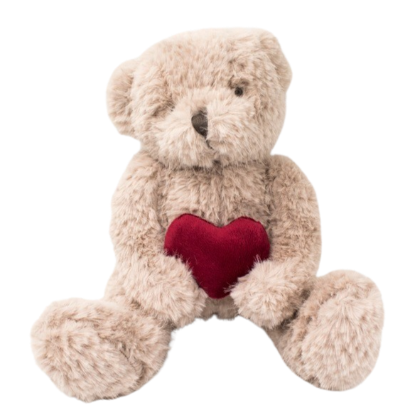 PLUSH BEAR WITH HEART 22CM