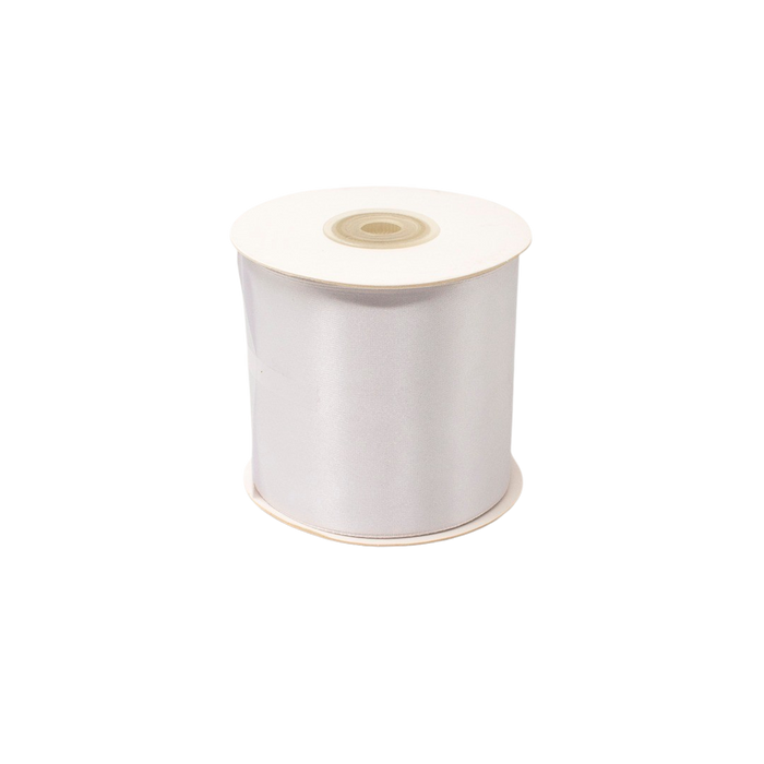 SATIN RIBBON WHITE 75mm X 25M