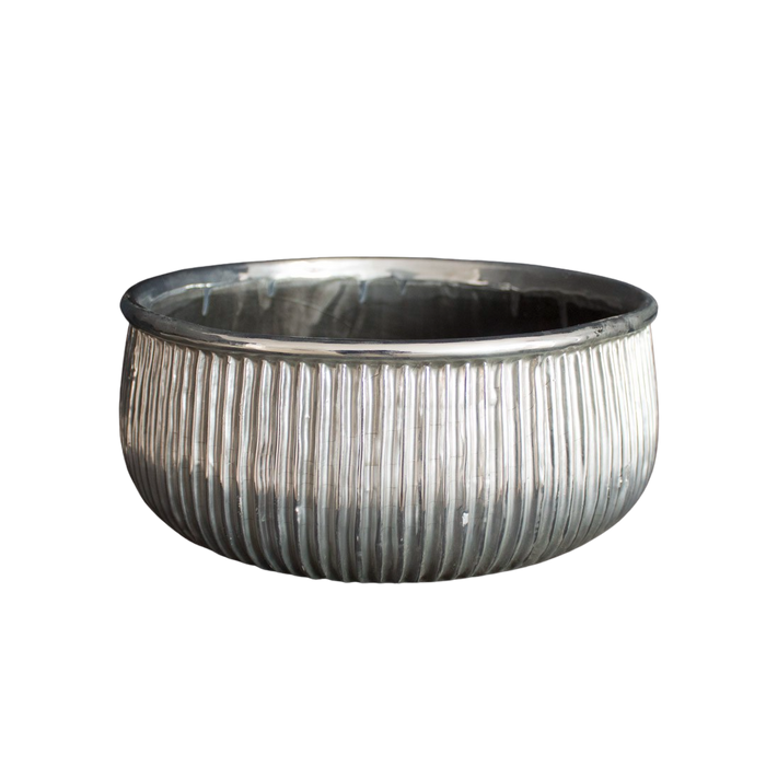CERAMIC 30X30X12CM SILVER