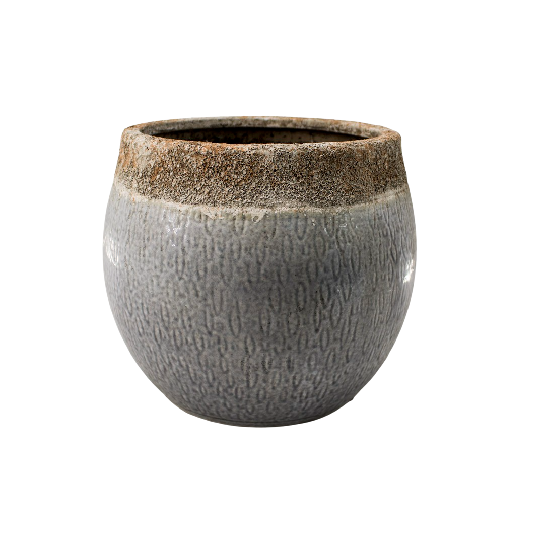 FLOWER POT GREY 23.5X20CM