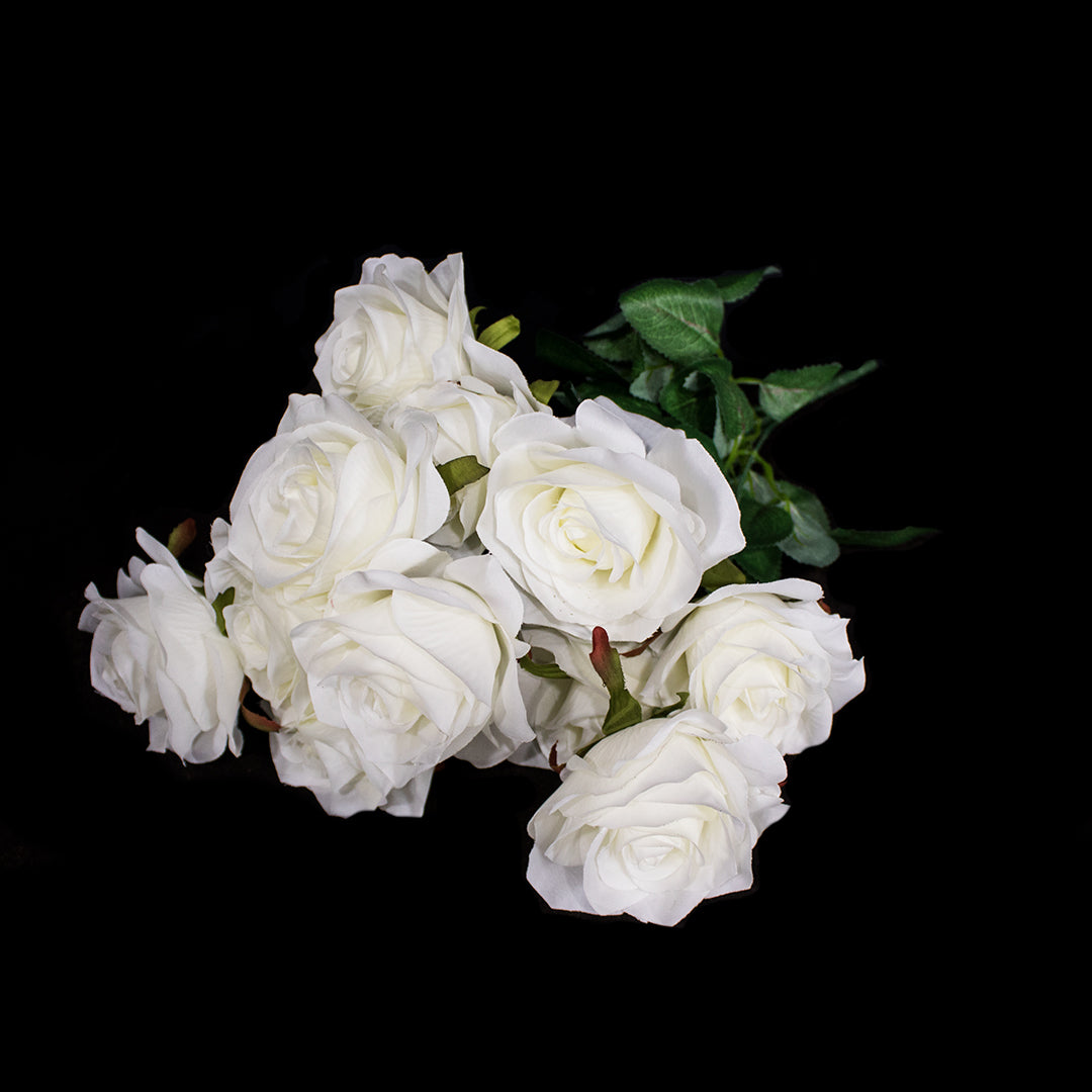 ARTIFICIAL ROSE BOUQUET IVORY