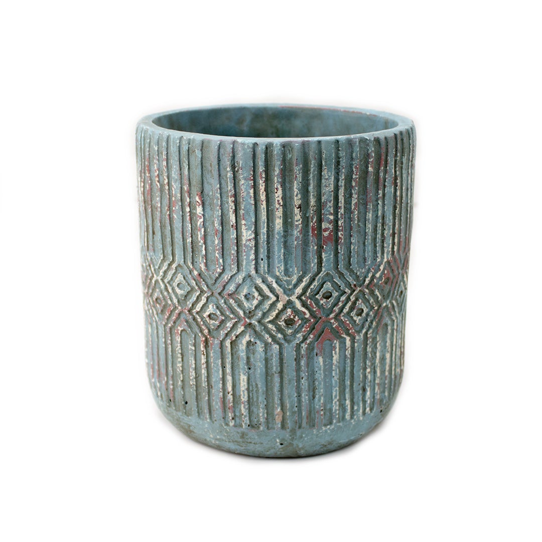 CERAMIC POT 19X21.5CM BLUE