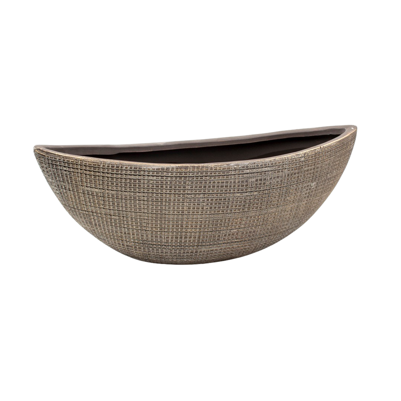 POTTERY OVAL H14.5X14.5CM