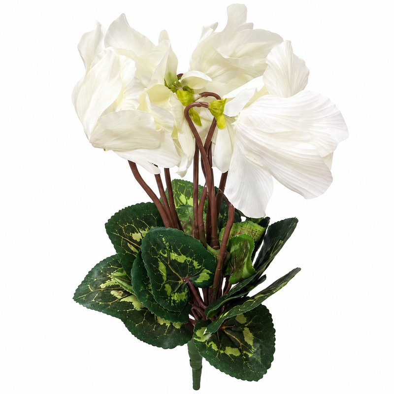 White artificial cyclamen flower bush