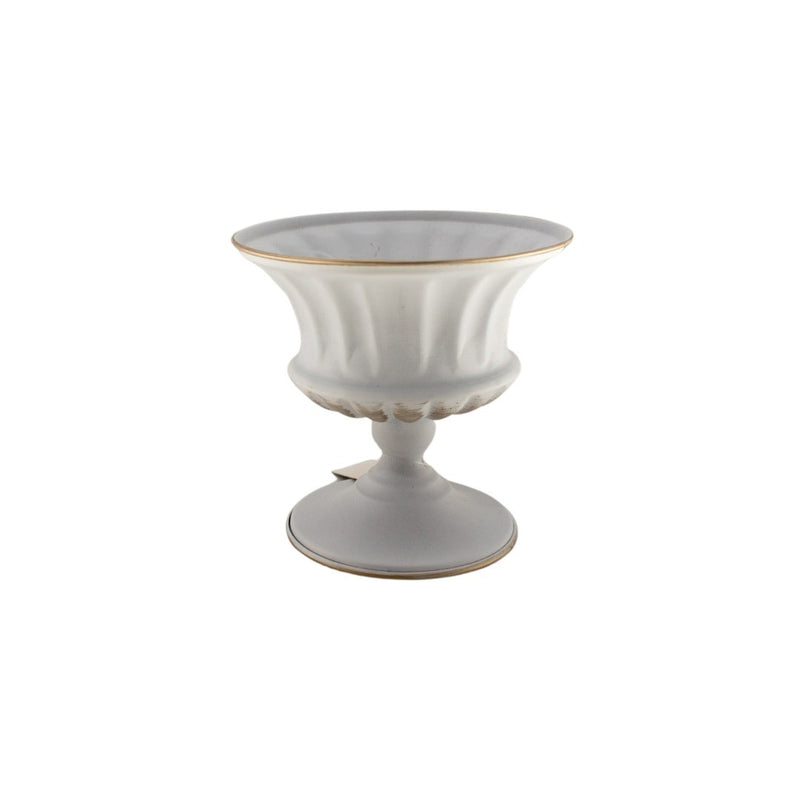 METAL POT WHITE 15X15CM