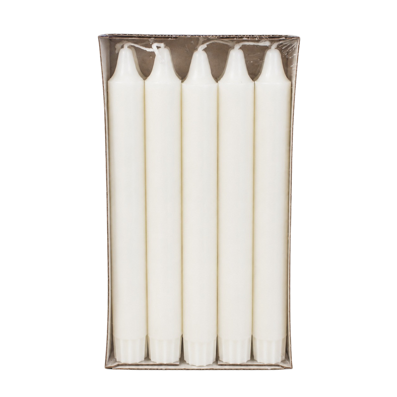 CANDLES STICK WHITE 20CM 10PCS 7HRS Deventor