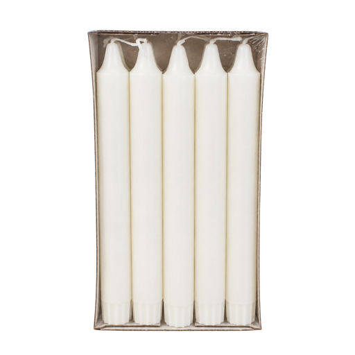 CANDLES STICK WHITE 20CM 10PCS 7HRS Deventor