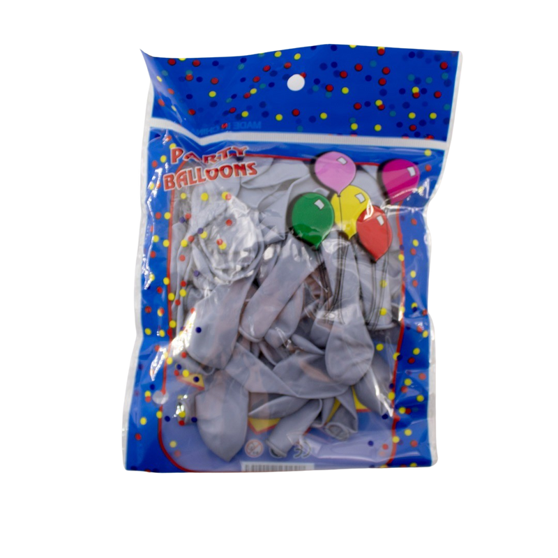 LATEX BALLOON MAC/GREY 50PCS - 12CM