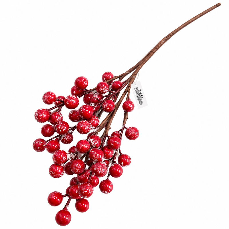 Snowy Red Berry Christmas Spray