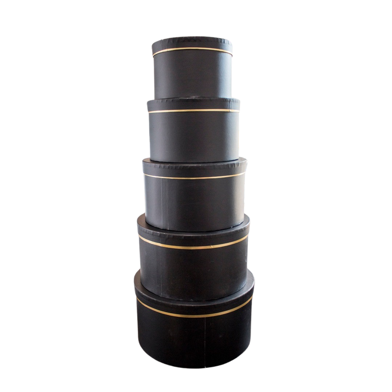 BLACK PAPER BOXES SET OF 5