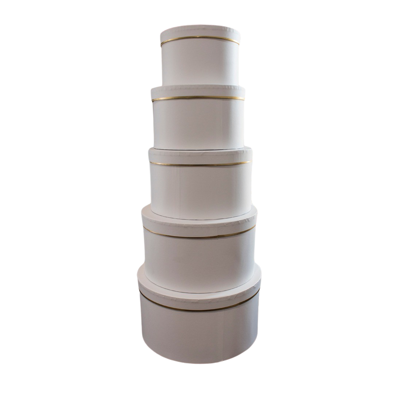 WHITE PAPER BOXES SET OF 5