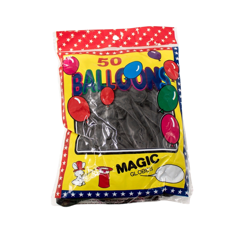 LATEX BALLOON 12'' 50PCS BLACK