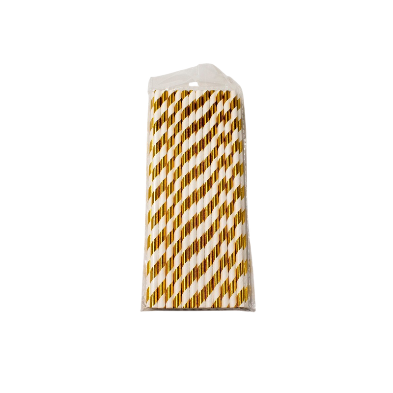 GOLD PARTY STRAW 25PCS