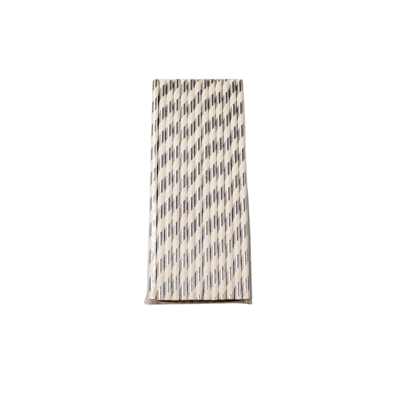 SILVER PARTY STRAW 25PCS