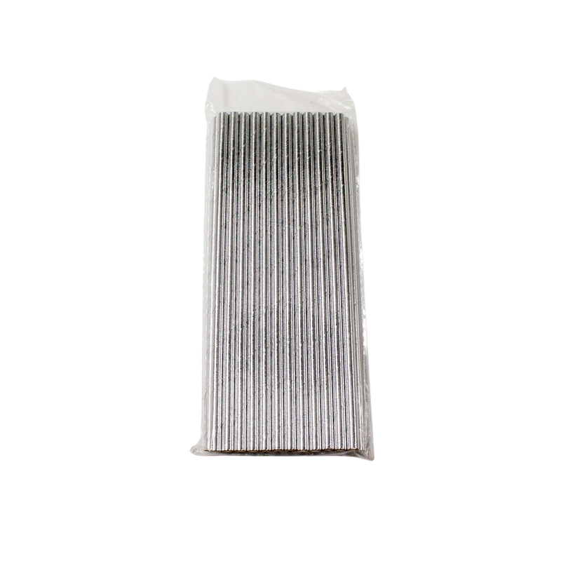 SILVER PARTY STRAW 25PCS