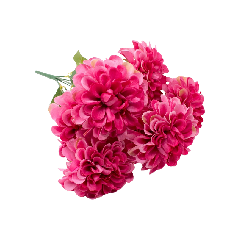 ARTIFICIAL DALIA BOUQUET FUCSHIA 40CM