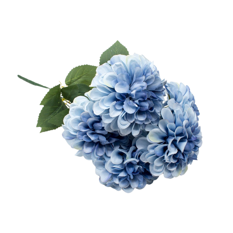 ARTIFICIAL DALIA BOUQUET BLUE 40CM