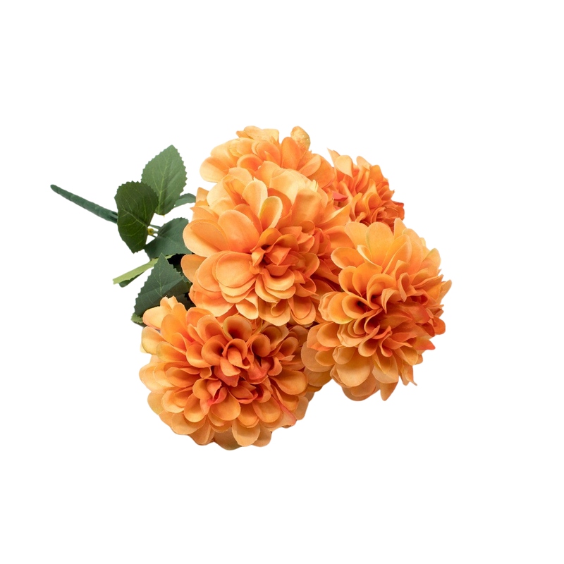 ARTIFICIAL DALIA BOUQUET ORANGE 40CM