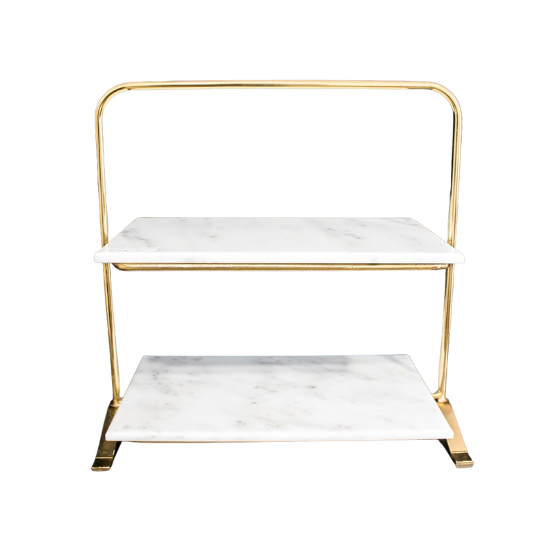 GOLD MARBLE CAKE STAND 41X22X41CM