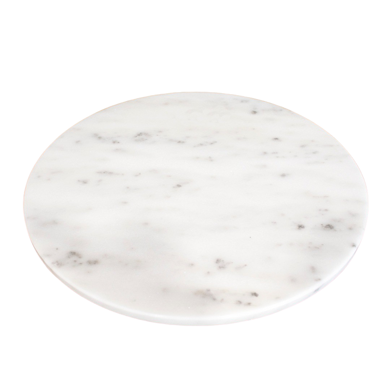 WHITE MARBLE BOARD W/GOLD FEETS 33X3.5CM