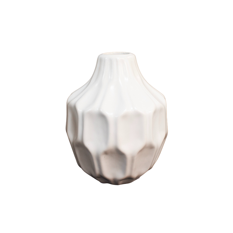 CERAMIC VASE WHT 15HX4D Deventor
