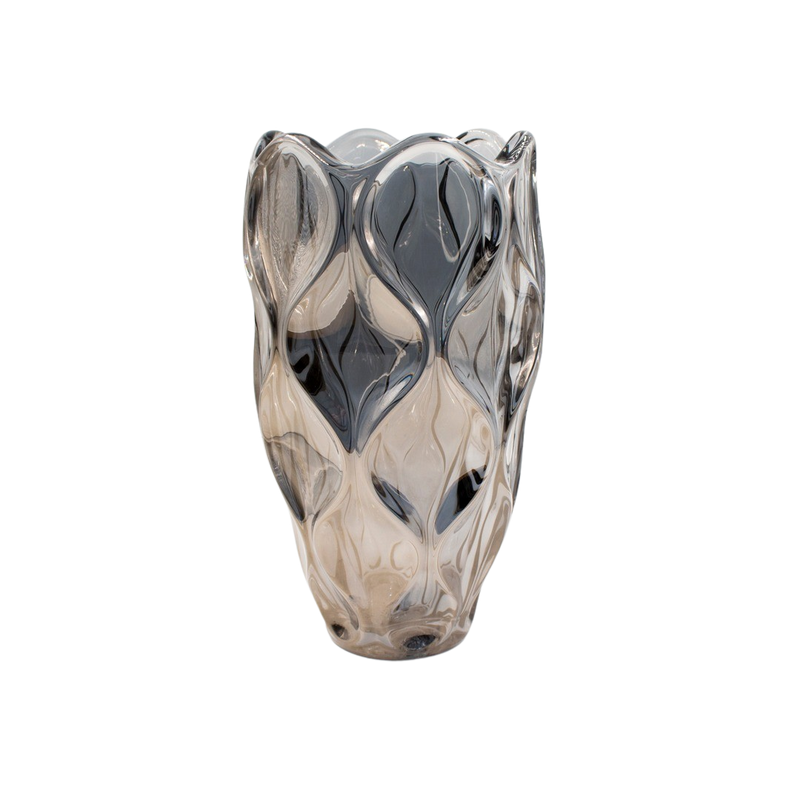 GLASS VASE GREY 30X15CM