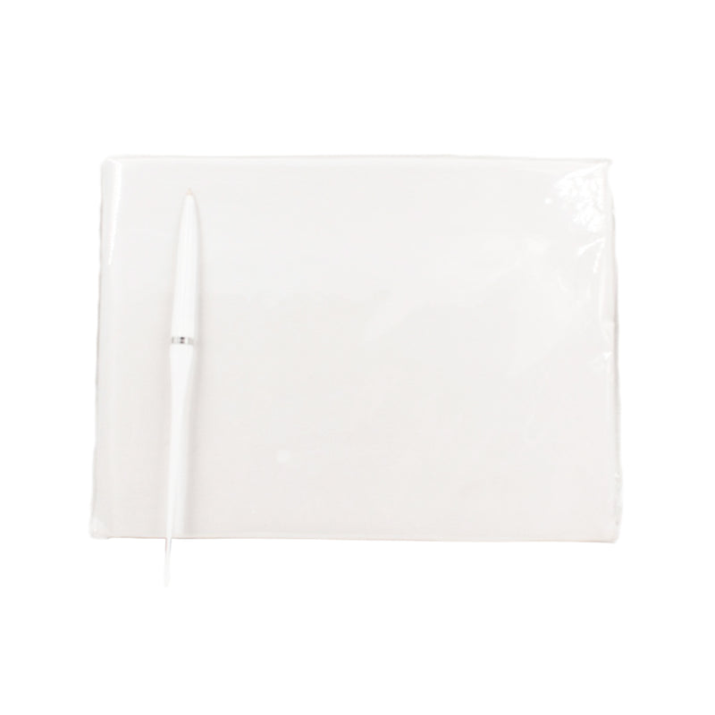 WHITE GUESTBOOK WITH PEN