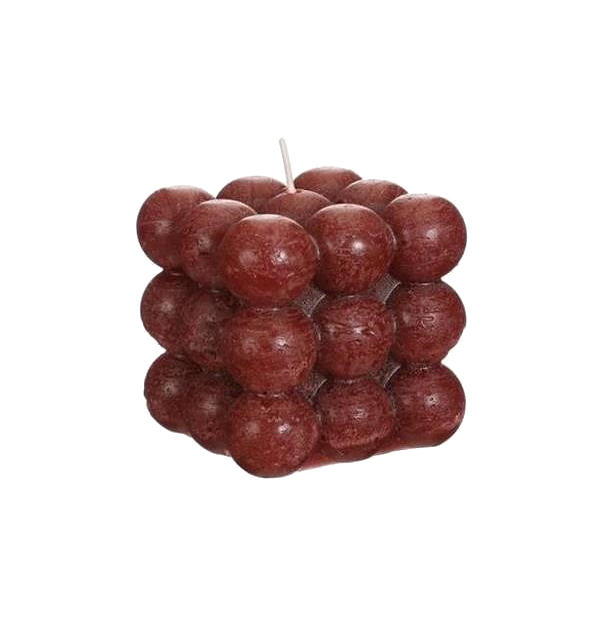 BUBBLUE CANDLE 8X8X8CM RED