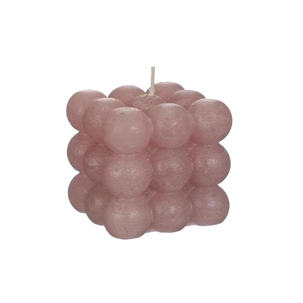 BUBBLE CANDLE 8X8X8CM MAUVE-PINK