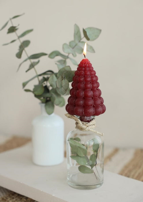 BUBBLE TREE CANDLE H12X7CM RED