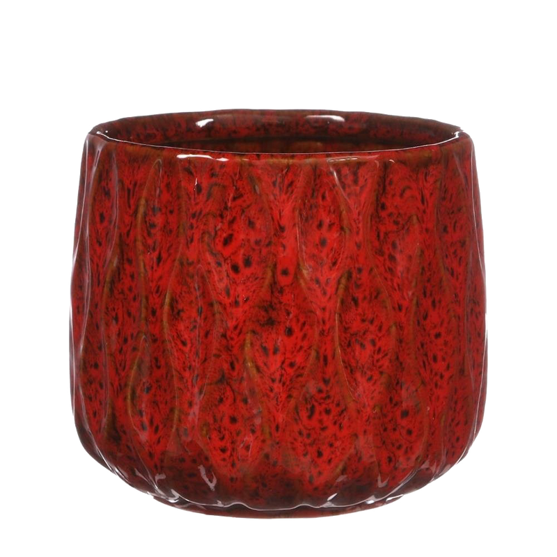 WAVE POT 13.5X11.5CM RED