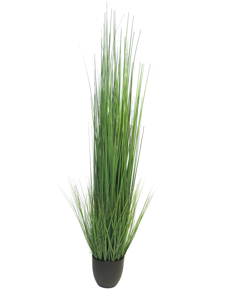 Artificial Green Grass with White Plumes in Pot — SKU 51338-1