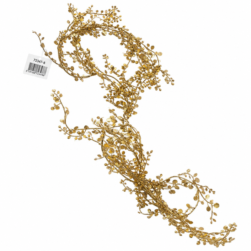 MINI BUTTON LEAF GARLAND GOLD 192CM