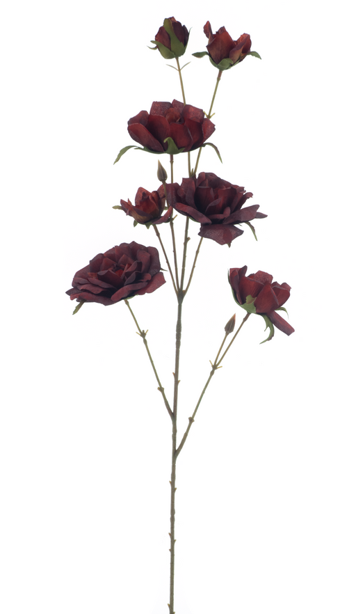 Artificial Burgundy Rose Spray — SKU 72349-3