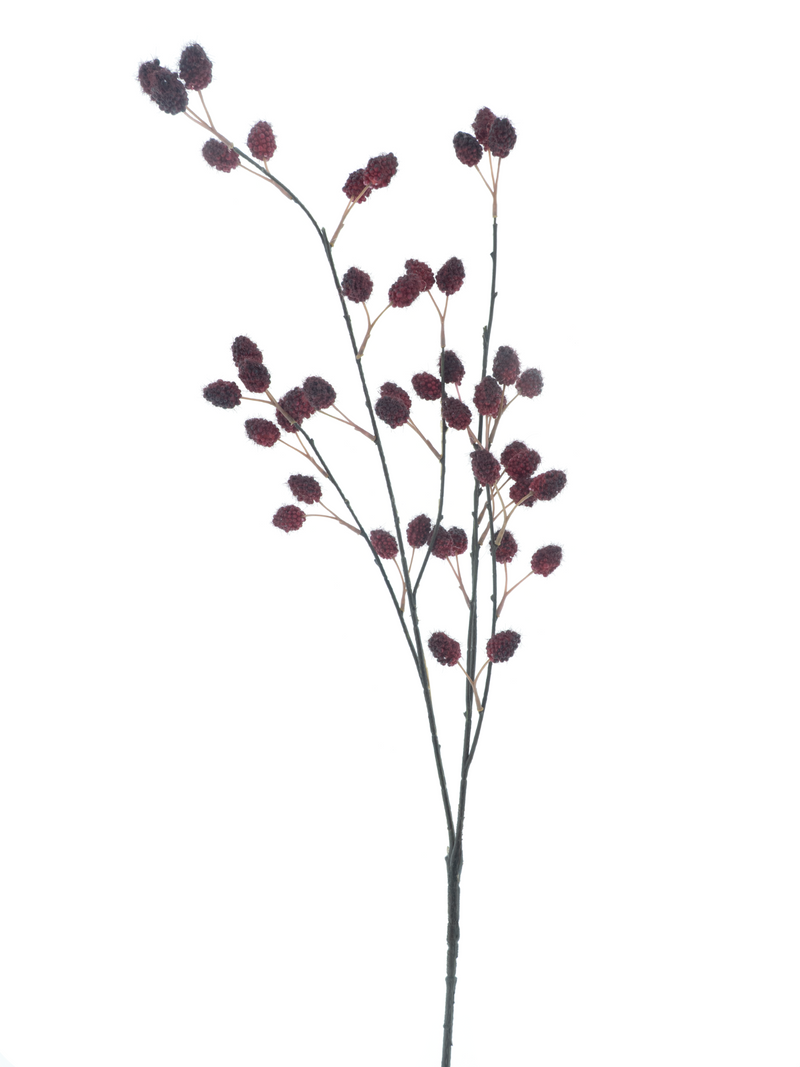 Artificial Textured Berry Branch – Burgundy