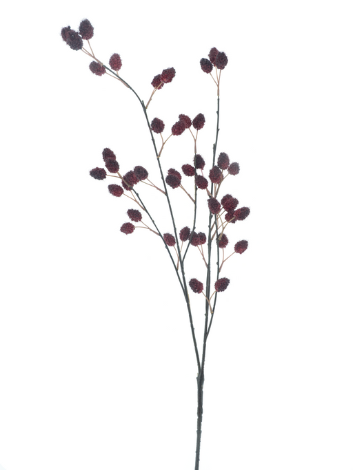 Artificial Textured Berry Branch – Burgundy