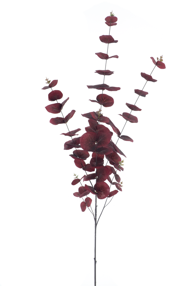 Artificial Eucalyptus Branch – Burgundy