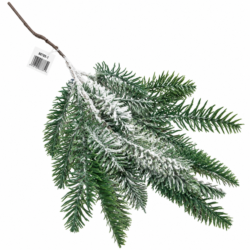 Snowy artificial evergreen spray