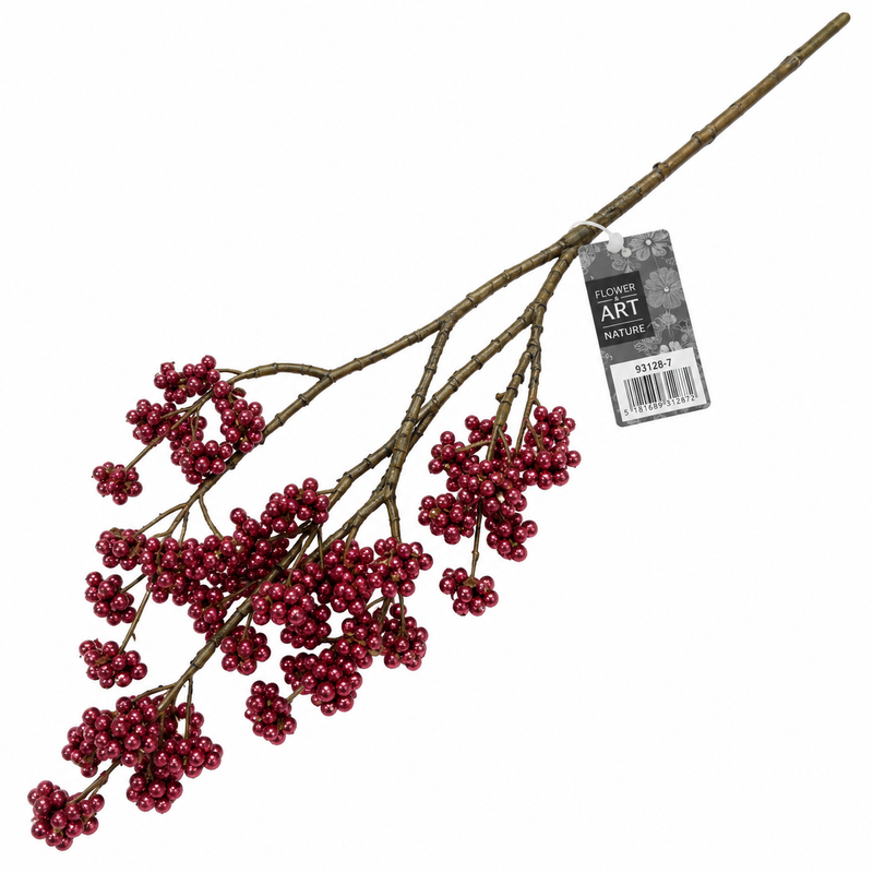 Burgundy glitter berry Christmas branch