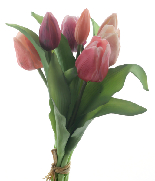 Artificial Tulip Bouquet – Mixed Pink & Peach
