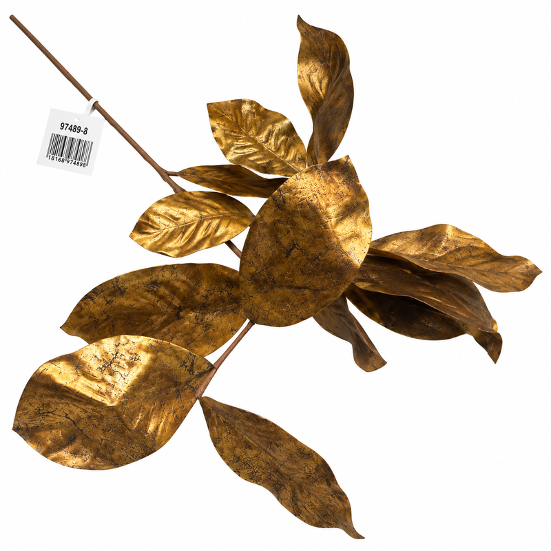 Antique gold artificial leaf branch