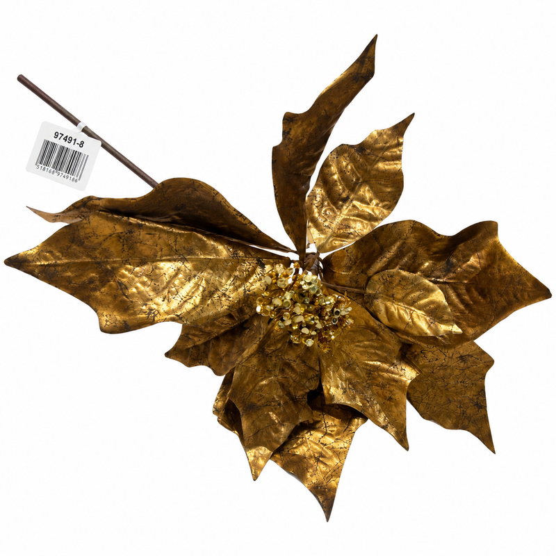 Antique gold artificial poinsettia flower