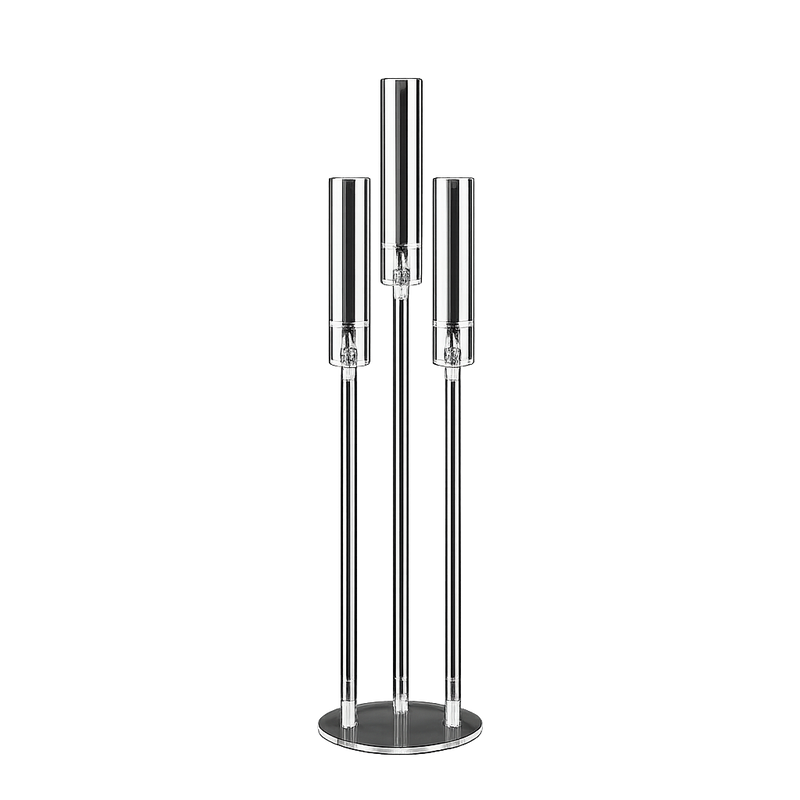 GLASS CANDLE HOLDER X3 72CM Deventor